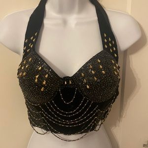 Vintage Bejewelled Crop Bustier Madonna Bra